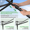 Etendoir a Linge Exterieur Rotatif avec housse de protection et Surface etendage 50m Noir - vounat.shop