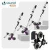 Chariot de course pliable monte escalier aluminium avec crochets noir - vounat.shop