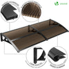 Auvent de porte marquise 200x80 cm transparent en Polycarbonate anti UV Marron - vounat.shop