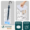 Porte-parapluies Metal avec bac de recuperation eau et 4 Crochets Motif Hexagonal 15.5 x 15.5 x 43.5 cm blanc - vounat.shop