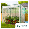 Serre de jardin Serre tomates avec porte et fenetres moustiquaire bache PE renforcee 135g/m2 200x77x170cm Blanc - vounat.shop