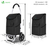 Chariot de course pliable aluminium 2 roues noir - vounat.shop