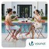 Set de Bistro en metal 1 table 2 chaises Rouge brique - vounat.shop