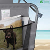 Transat pare soleil Textilene et range magazine Lot de 2 pcs Gris - vounat.shop