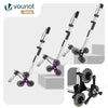 Chariot de course pliable monte escalier aluminium avec crochets gris - vounat.shop