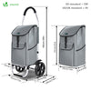 Chariot de course pliable aluminium 2 roues gris - vounat.shop