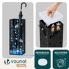 Porte-parapluies Metal avec bac de recuperation eau et 4 Crochets Motif Parapluie 15.5 x 15.5 x 43.5 cm noir - vounat.shop