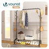 Portant a Vetements avec etagere Chaussures 8 Crochets Lateraux 110x41x147cm metal Noir - vounat.shop