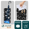 Porte-parapluies Metal avec bac de recuperation eau et 4 Crochets Motif Hexagonal 15.5 x 15.5 x 43.5 cm noir - vounat.shop