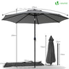 Parasol inclinable 2.70 x 2.40m avec housse de protection gris - vounat.shop
