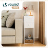 Lot de 2 Table de chevet d’appoint avec tiroir et compartiment 25x30x66cm blanc - vounat.shop