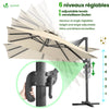 Parasol deporte inclinable Premium carre avec housse protection 3x3m Roma beige - vounat.shop