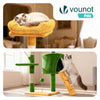 Arbre a chat 112cm multi niveaux Griffoir et niche Vert Orange - vounat.shop