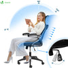 Fauteuil de Bureau Ergonomique pivotant avec appui tête et dossier toile respirant Noir - vounat.shop