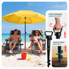 Parasol de jardin 2m avec ancrage sol et sac de transport Jaune - vounat.shop