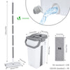 Balai microfibre et Seau Essoreur avec 6 serpillères Réutilisables Balai Plat Double compartiment blanc - vounat.shop
