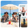 Parasol de jardin 2m avec ancrage sol et sac de transport Beige - vounat.shop