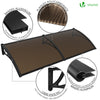 Auvent de porte marquise 200x80 cm transparent en Polycarbonate anti UV Marron - vounat.shop