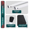 Marche pied en acier avec barre d’appui plateforme antiderapante 38x26cm blanc - vounat.shop
