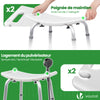 Siege de douche ergonomique a hauteur reglable en Aluminum HDPE blanc - vounat.shop