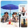 Parasol de jardin 2m avec ancrage sol et sac de transport Bleu - vounat.shop