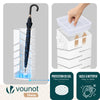 Porte-parapluies Metal avec bac de recuperation eau et 4 Crochets Motif Diagonal 15.5 x 15.5 x 43.5 cm blanc - vounat.shop