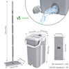Balai microfibre et Seau Essoreur avec 6 serpillères Réutilisables Balai Plat Double compartiment gris - vounat.shop