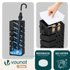 Porte-parapluies Metal avec bac de recuperation eau et 4 Crochets Motif Diagonal 15.5 x 15.5 x 43.5 cm noir - vounat.shop