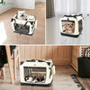 Sac transport pliable chien chat caisse cage portable 50x35x36cm beige - vounat.shop