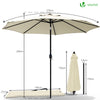 Parasol inclinable 2.70 x 2.40m avec housse de protection beige - vounat.shop