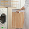 Panier a linge en bambou rectangulaire triple compartiments avec couvercle 150L - vounat.shop