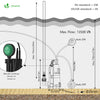 Pompe evacuation 3 en 1 pour eaux chargees 13500L/H profondeur 7m vert - vounat.shop