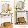 Console table 2 niveaux style industriel en metal et MDF 80x24x80 cm Blanc - vounat.shop