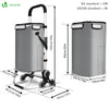 Chariot de courses pliable monte escalier aluminium avec sac isotherme gris - vounat.shop