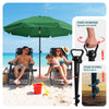 Parasol de jardin 2m avec ancrage sol et sac de transport Vert - vounat.shop