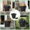 Seau à Cendres en Métal avec Couvercle Pelle et Balai à Main 5L Noir - vounat.shop