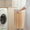 Panier a linge en bambou rectangulaire avec couvercle 72L - vounat.shop