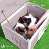 Maison pour Chat en bois avec toit bitumé autoportant et porte à lamelles PVC Gris - vounat.shop