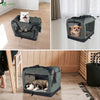 Sac transport pliable chien chat caisse cage portable 50x35x36cm gris - vounat.shop