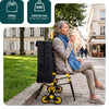 Chariot de courses pliable avec siege Jaune - vounat.shop