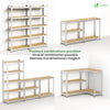 Lot de 2 Étagère Charge Lourde à 5 Niveaux 70x30x150cm - vounat.shop