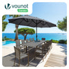 Parasol Jardin Double Aluminium 270 x 460 cm gris - vounat.shop