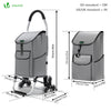 Chariot de courses pliable monte escalier aluminium gris - vounat.shop