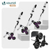 Chariot de course pliable monte escalier aluminium avec crochets noir - vounat.shop