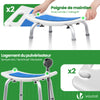 Siege de douche ergonomique a hauteur reglable en Aluminum HDPE bleu - vounat.shop