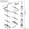 Sechoir a linge inox etendoir robuste ailes pliables 3 niveaux - vounat.shop