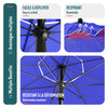 Parasol de jardin 2m avec ancrage sol et sac de transport Bleu - vounat.shop
