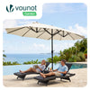Parasol Jardin Double Aluminium 270 x 460 cm beige - vounat.shop