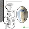 Arbre à Chat 138cm avec Griffoir Plateforme Niche et Capsule Spatiale beige - vounat.shop