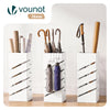 Porte-parapluies Metal avec bac de recuperation eau et 4 Crochets Motif Diagonal 15.5 x 15.5 x 43.5 cm blanc - vounat.shop